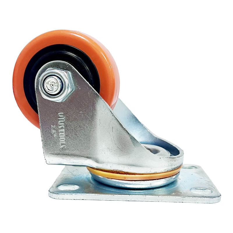 Rueda industrial pvc/naranjo 80KG 2.5'' UYU (pack 2 unidades)