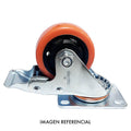 Rueda industrial naranjo con freno 5" UYU