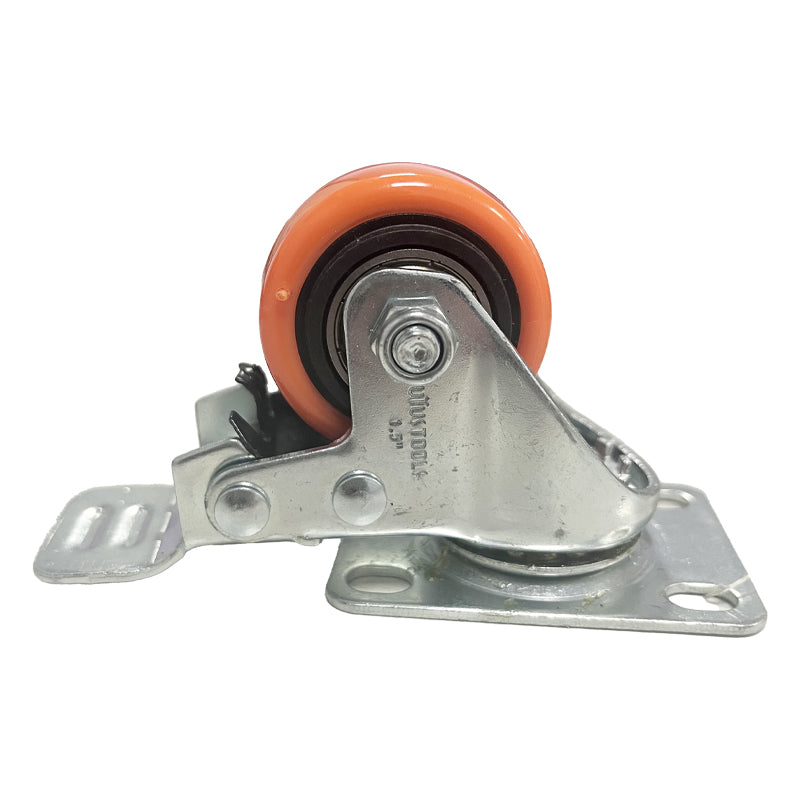 Rueda industrial 1,5" con freno UYU (pack 4 unidades)