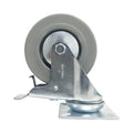 Rueda industrial 4" gris con freno (pack 2 unidades)