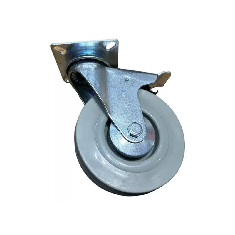 Rueda industrial gris 5" 110KG con freno UYU (pack 2 unidades)