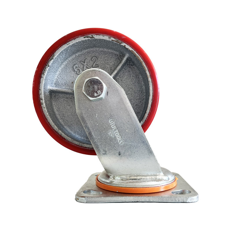 Rueda industrial pesado pu/rojo 5" 280KG UYU