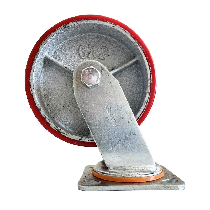 Rueda industrial pesado pu/rojo 6" 350KG UYU