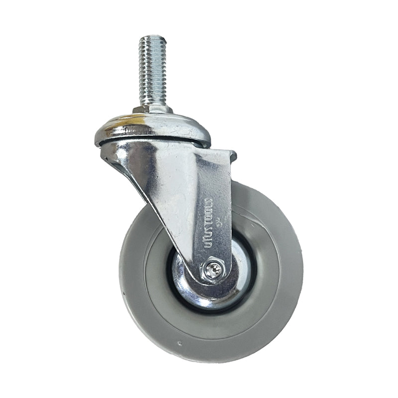 Rueda industrial gris con rosca 3" 70KG UYU (pack 3 unidades)