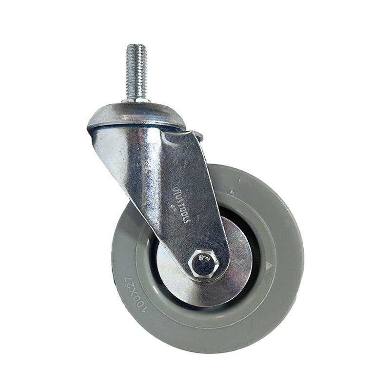 Rueda industrial gris con rosca 4" 80KG UYU (pack 2 unidades)
