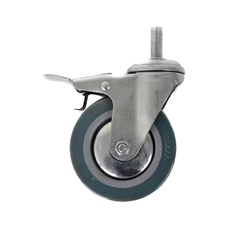 Rueda industrial gris 2.5'' rosca con freno fwyy (pack 3 unidades)