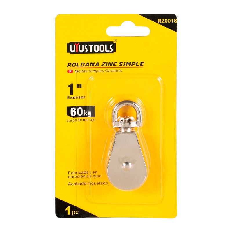 Roldana zinc simple 1" Uyustools (pack 12 unidades)