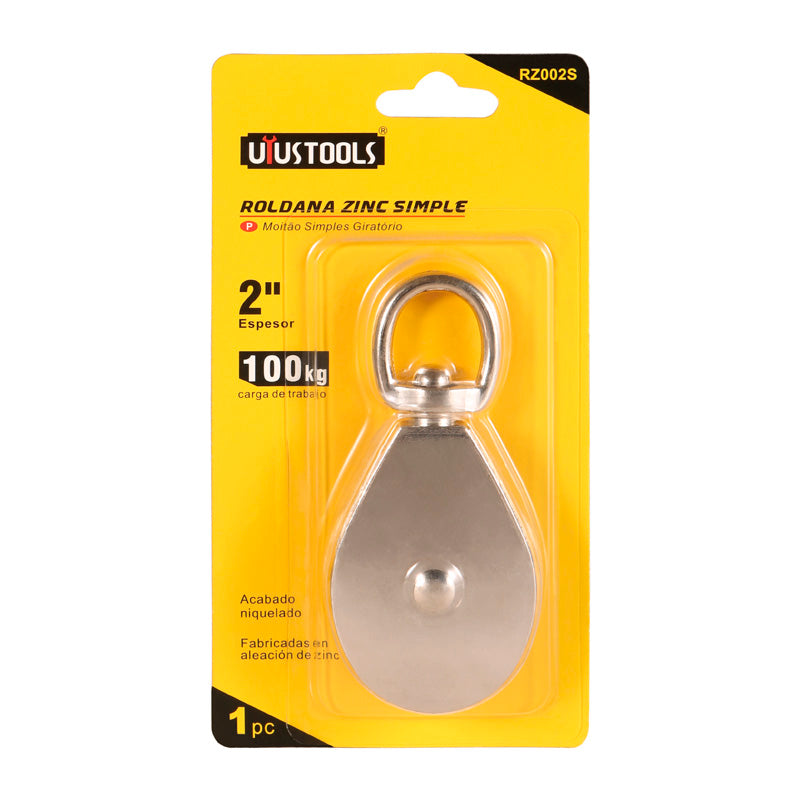 Roldana zinc simple 2" Uyustools (pack 3 unidades)
