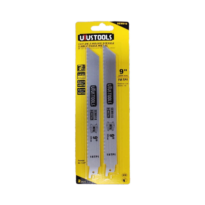 Set de 2 hojas sable 9" 18TPI metal Uyustools