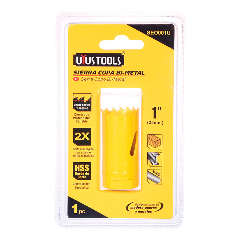 Sierra copa Uyustools bi-metal 25MM (1") (pack 2 unidades)