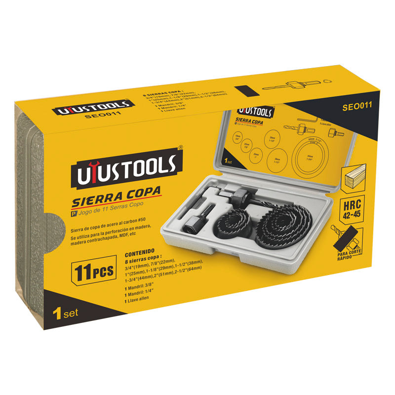 Juego 11 pcs sierra copa y acc. Uyustools