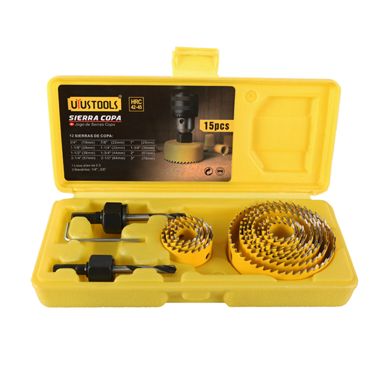 Juego 15 pcs sierra copa y acc. Uyustools