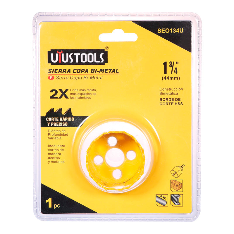 Sierra copa bi-metal 1-3/4" （44mm） UYU (pack 6 unidades)
