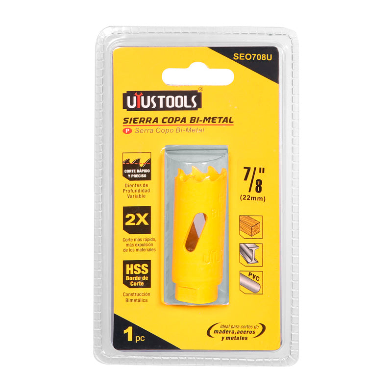 Sierra copa Uyustools bi-metal 22MM (7/8") (pack 6 unidades)