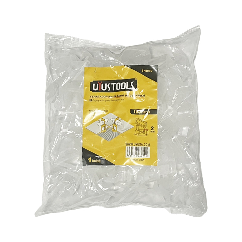 Separador nivelador de cerámica 2MM x 100PIEZAS UYU (pack 6 sets)