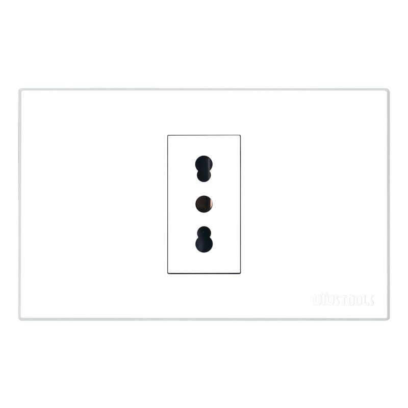 Tomacorriente simple 16A emp pc-blanca UYU (pack 5 unidades)