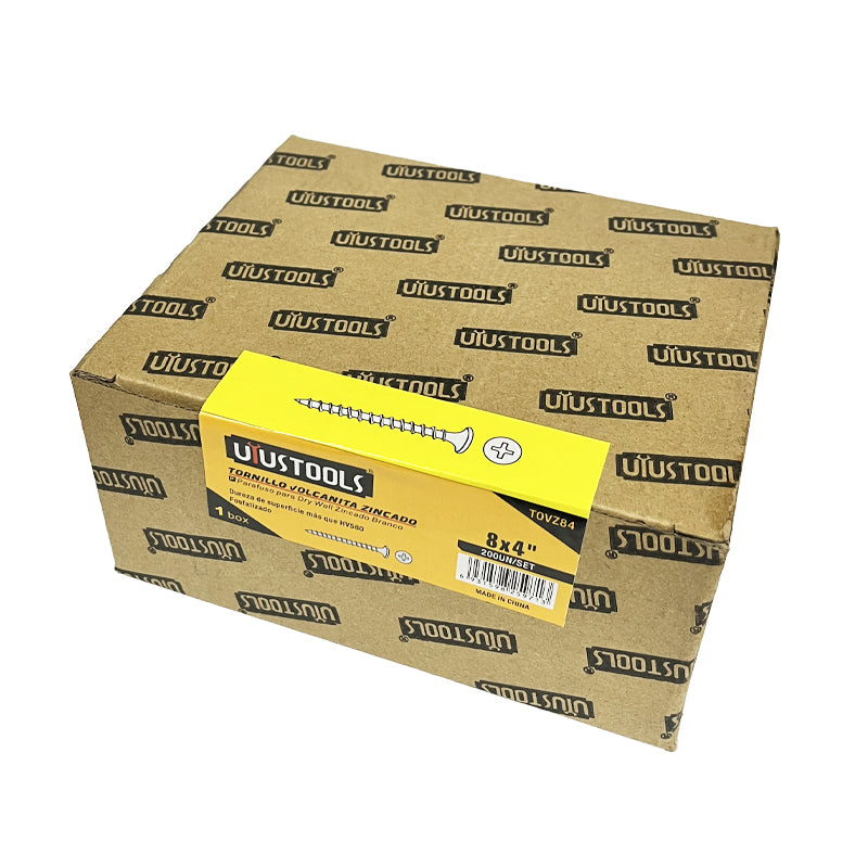 Tornillo yeso-carton zincado 8x4'' 200UN/SET UYU (pack 2 sets)