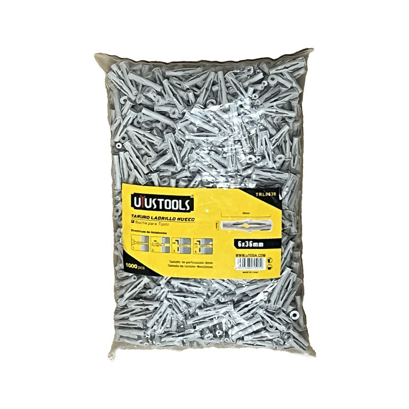 Tarugo ladrillo hueco 6X36MM 1000UN/SET Uyustools (pack 2 sets)