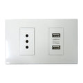 Tomacorriente c/ USB 10A pc-blanca UYU (pack 2 unidades)