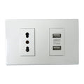 Tomacorriente c/ USB 16A pc-blanca UYU (pack 2 unidades)