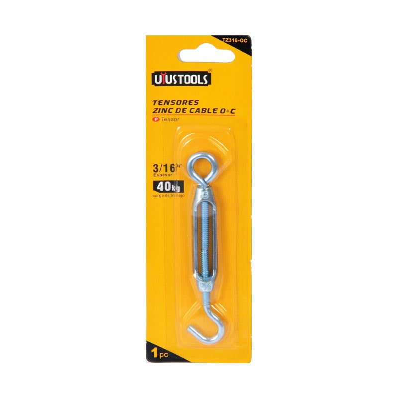 Tensor zinc de cable o+c 3/16" Uyustools (pack 12 unidades)