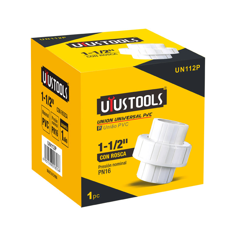 Union universal PVC 1.5" con rosca UYU (pack 6 unidades)