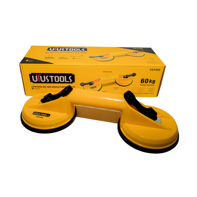 Ventosa de abs doble para vidrio 60KG UYU