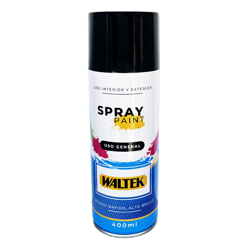 Pintura spray 400ML/230G normal-negra matea waltek (pack 12 unidades)