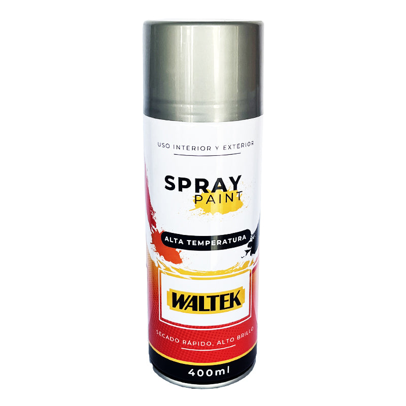 Pintura spray color-alta temp 400ML/230G aluminio waltek (pack 12 unidades)