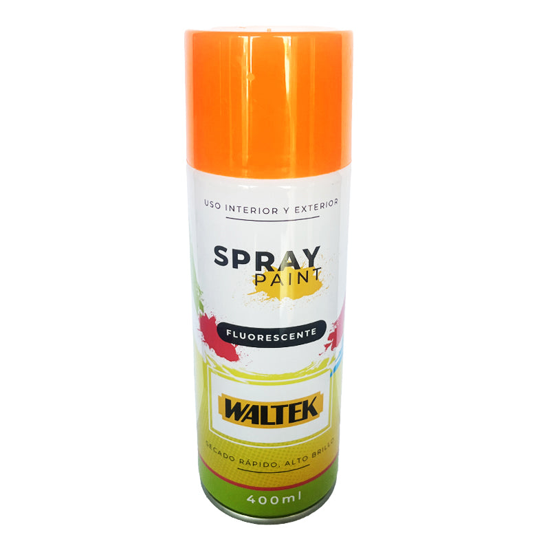 Pintura spray fluorescente 400ML/230G naranja waltek (pack 2 unidades)