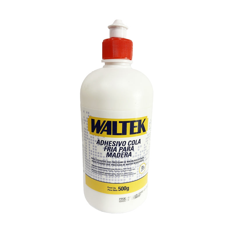 Adhesivo cola fria para madera 500g waltek (pack 4 unidades)