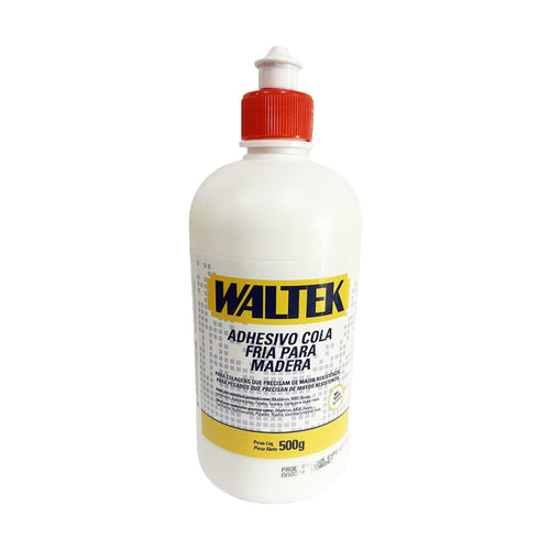 Adhesivo cola fria para madera 500g waltek (pack 4 unidades)