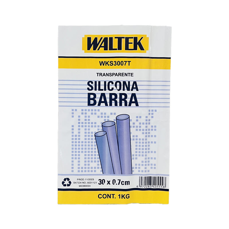 Silicona barra 30x0.7cm transparente waltek