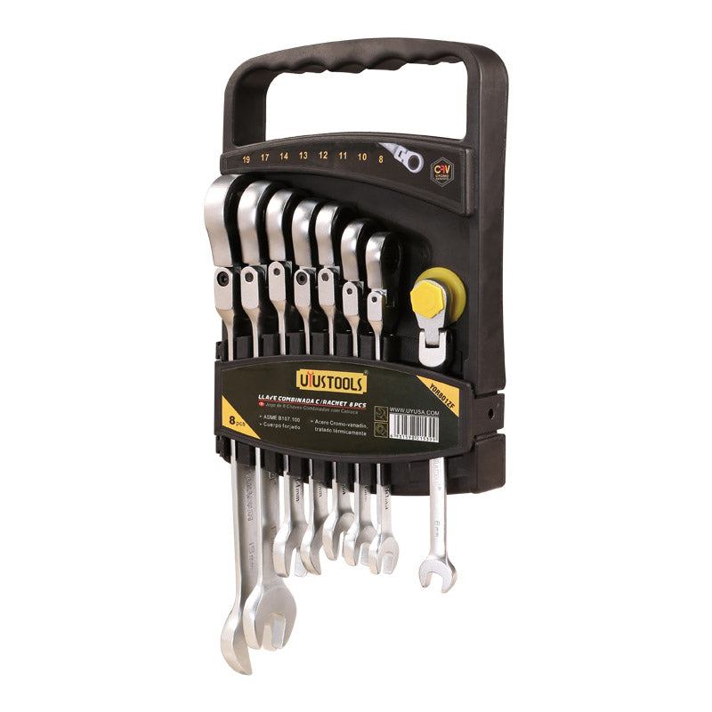 Juego llave combinada c/rachet 8PCS Uyustools