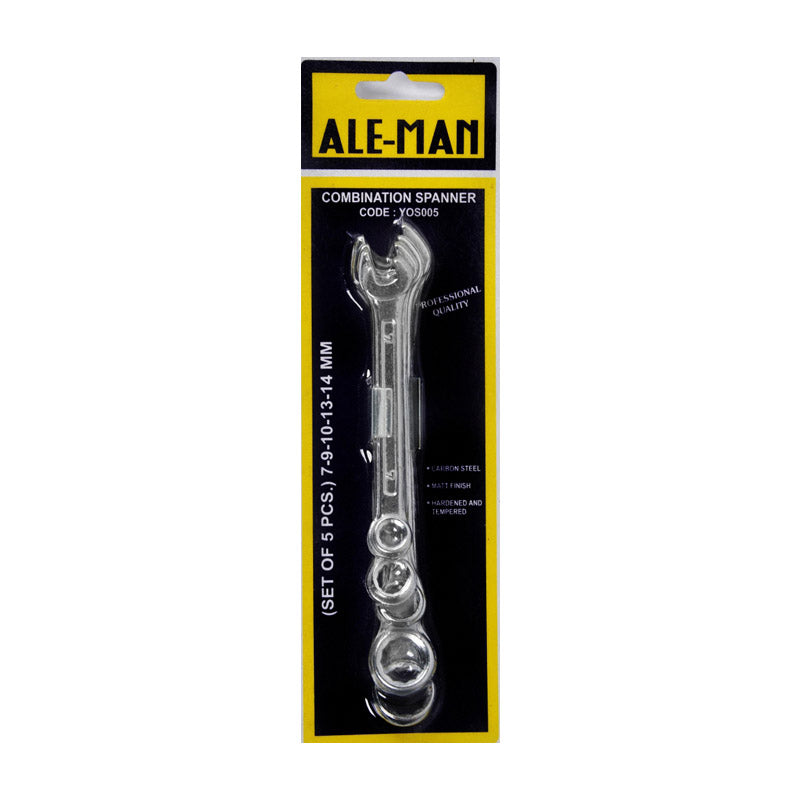 Set 5 pcs llave combinada chica (7-14MM) Ale-man (pack 5 sets)