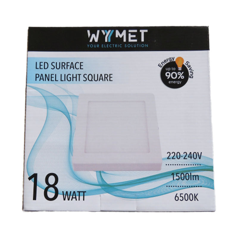 Panel LED sobrepuesto cuadrado 18W 6500K luz fria Wyymet